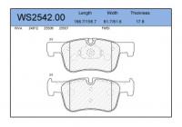 Тормозные колодки JEENICE WS254200 (перед. диск.)